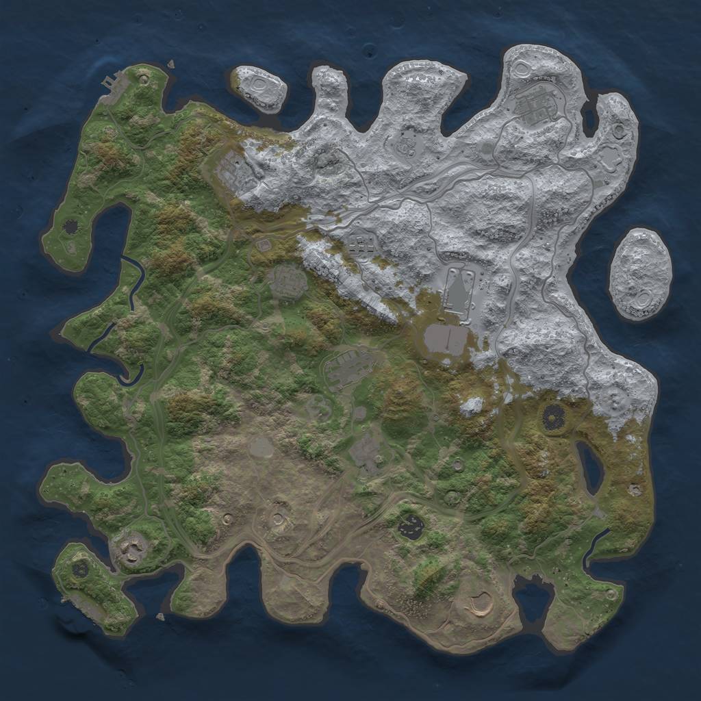 Rust Map: Procedural Map, Size: 4250, Seed: 2063103870, 19 Monuments