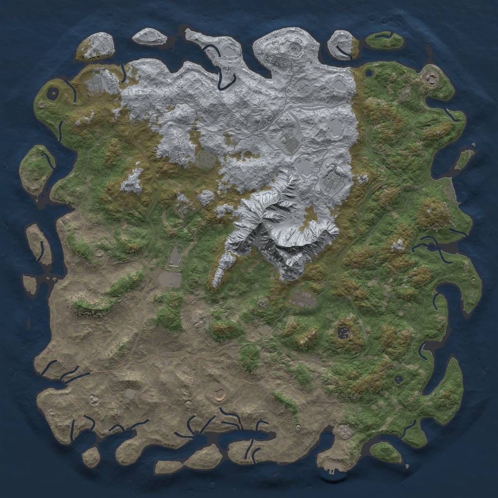 Rust Map: Procedural Map, Size: 6000, Seed: 13214, 20 Monuments