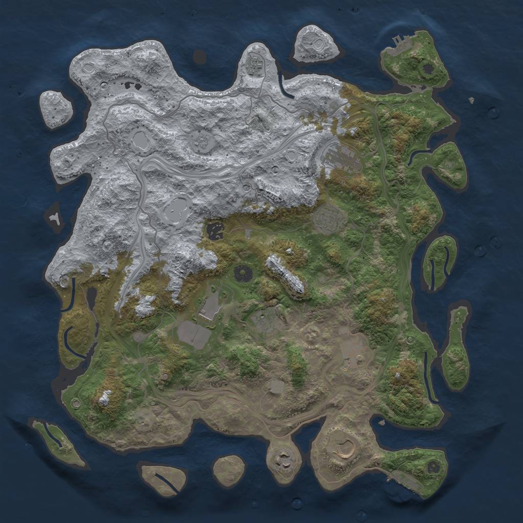 Rust Map: Procedural Map, Size: 4250, Seed: 4570, 18 Monuments