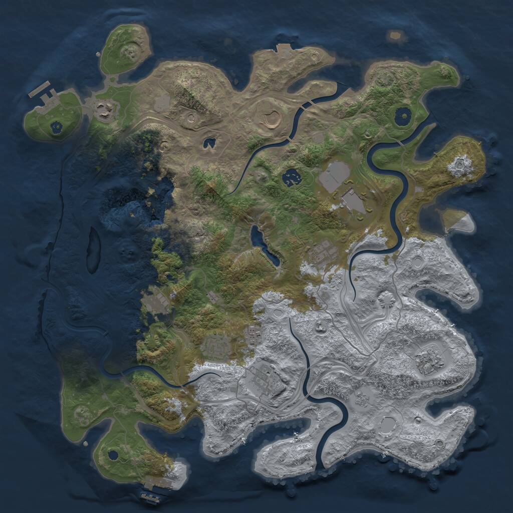 Rust Map: Procedural Map, Size: 4250, Seed: 805067425, 16 Monuments