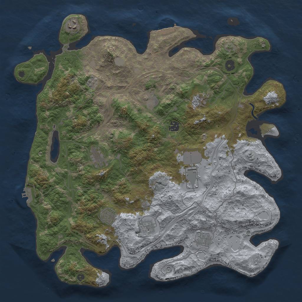 Rust Map: Procedural Map, Size: 4250, Seed: 805067425, 19 Monuments