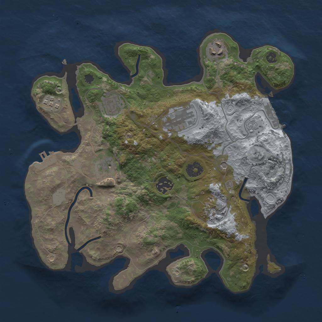 Rust Map: Procedural Map, Size: 3000, Seed: 308153797, 16 Monuments