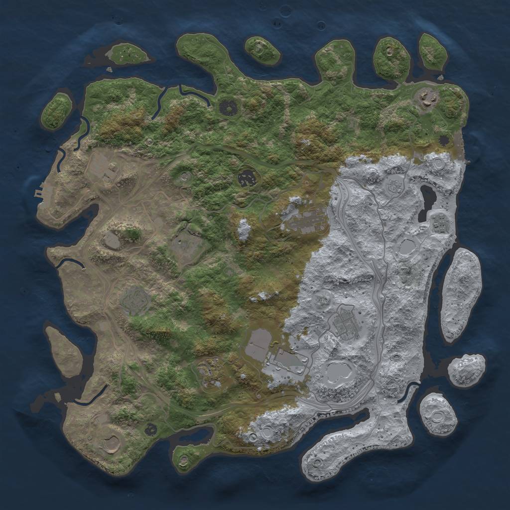 Rust Map: Procedural Map, Size: 4250, Seed: 1932679209, 20 Monuments