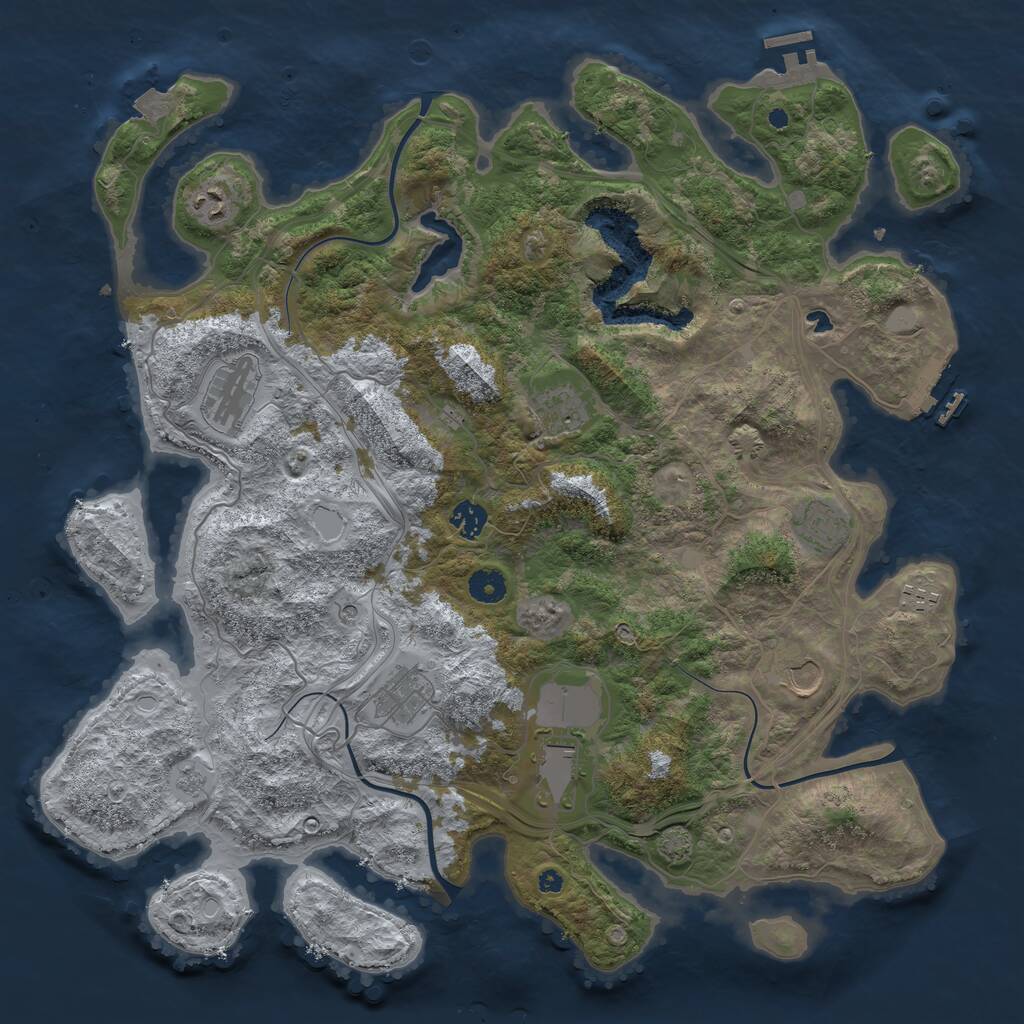 Rust Map: Procedural Map, Size: 4250, Seed: 1379549511, 15 Monuments