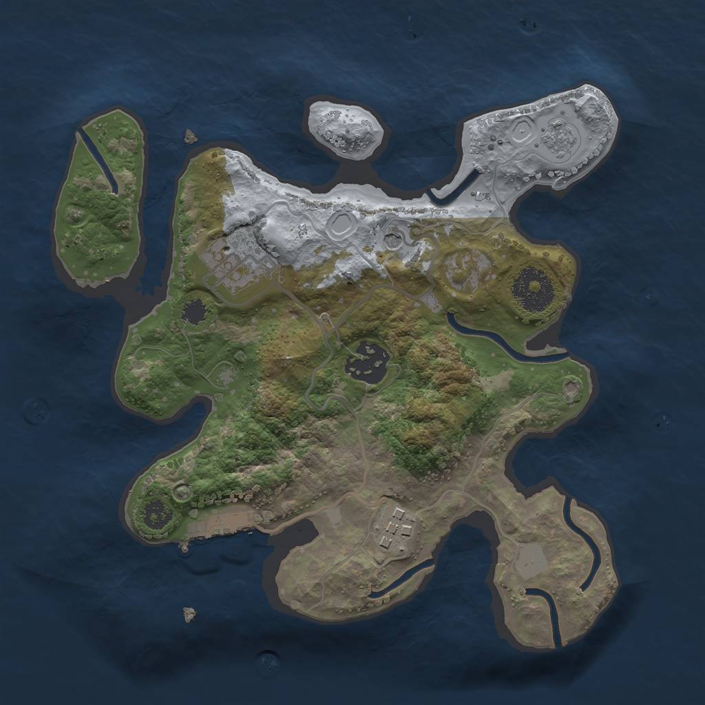 Rust Map: Procedural Map, Size: 2500, Seed: 13528, 11 Monuments