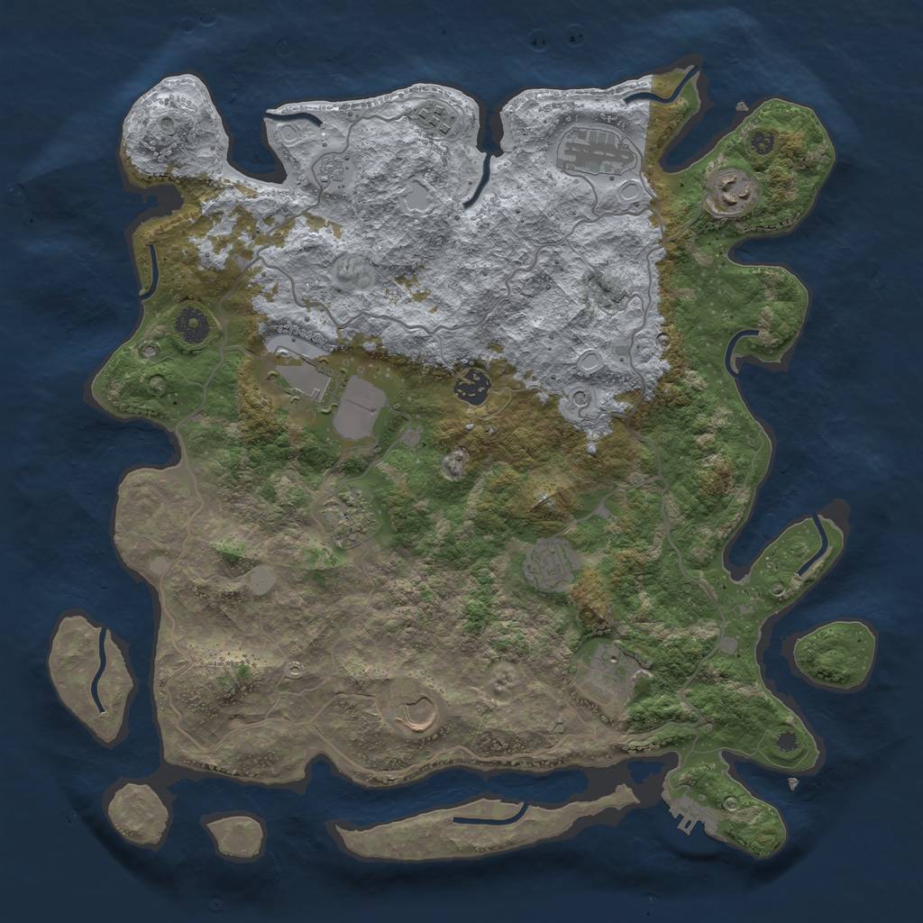 Rust Map: Procedural Map, Size: 4000, Seed: 8282022, 17 Monuments