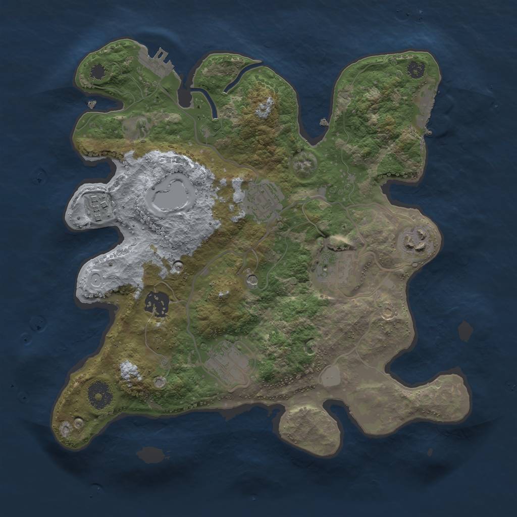 Rust Map: Procedural Map, Size: 3000, Seed: 88718, 14 Monuments
