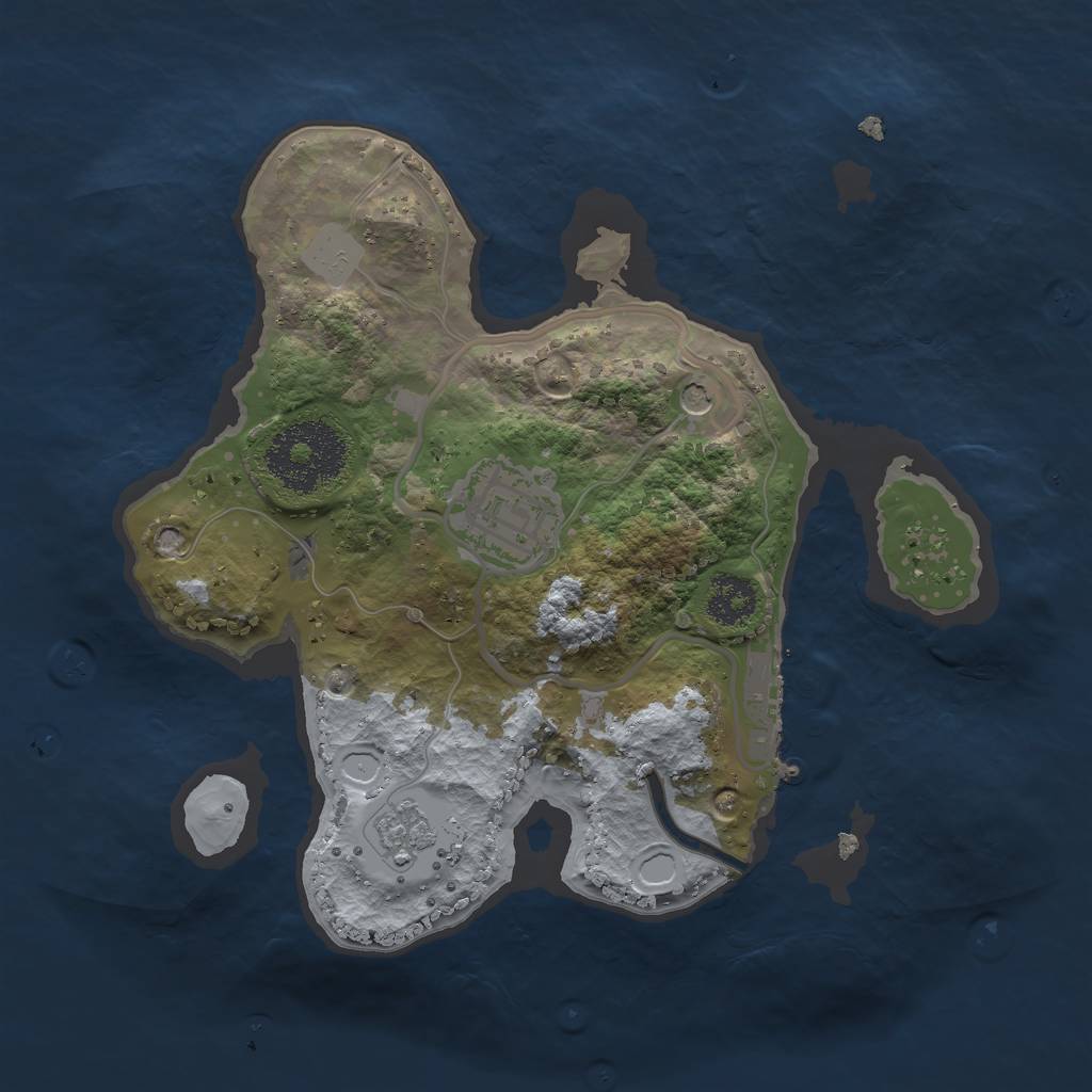 Rust Map: Procedural Map, Size: 2200, Seed: 7, 9 Monuments