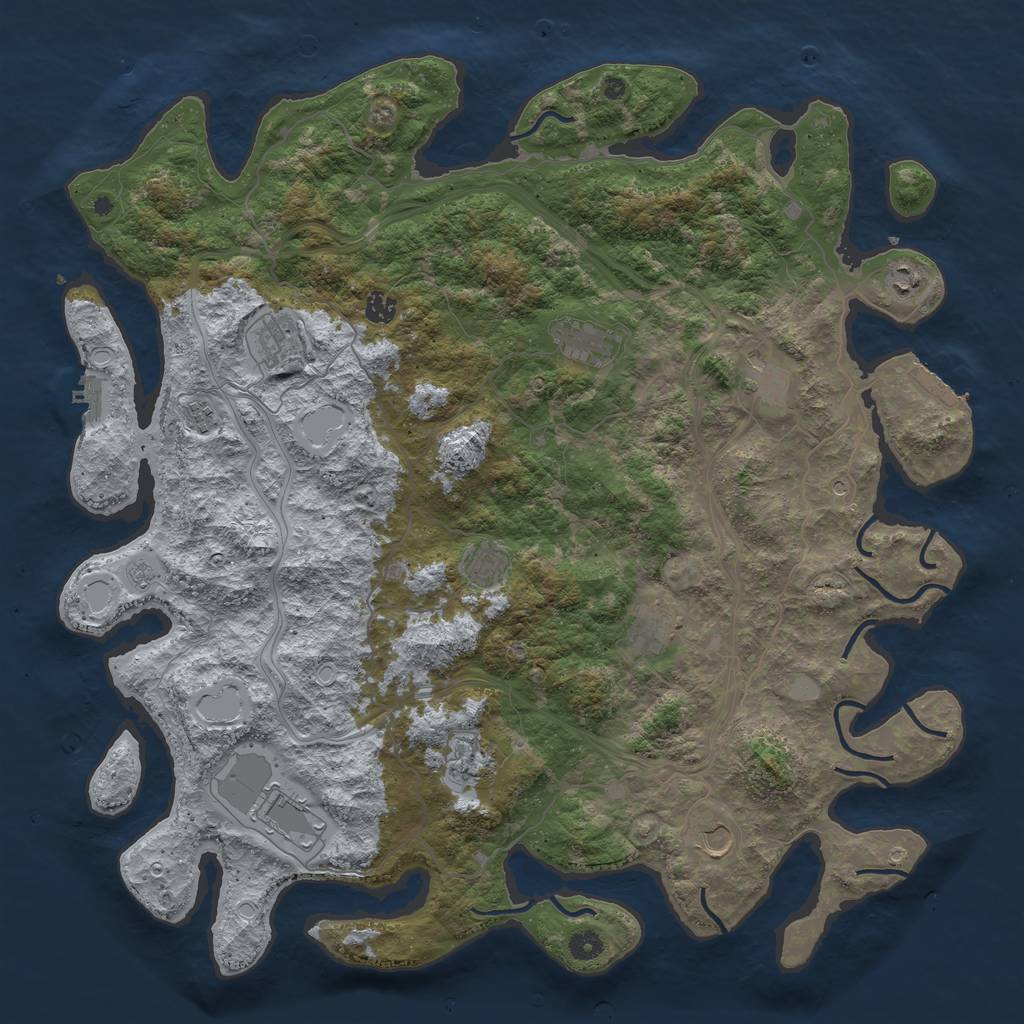 Rust Map: Procedural Map, Size: 4800, Seed: 358389030, 20 Monuments