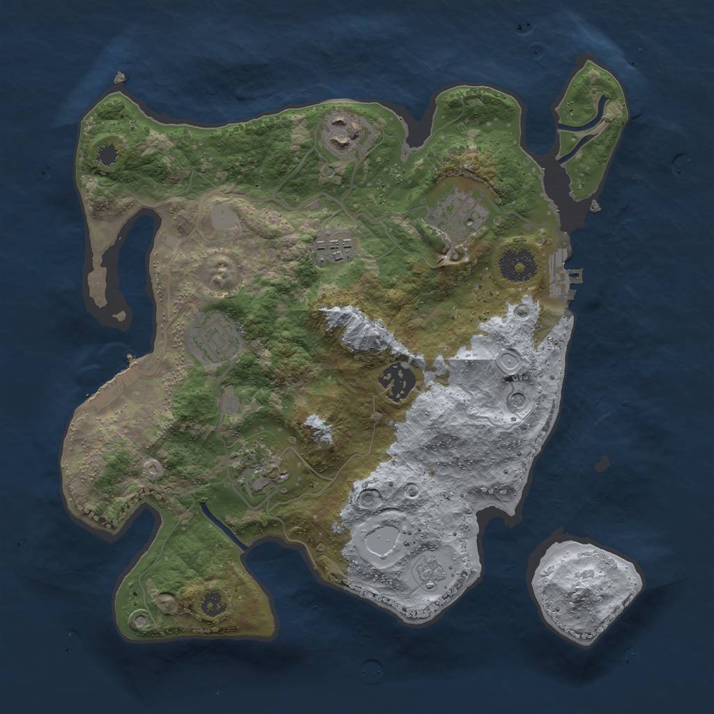 Rust Map: Procedural Map, Size: 3000, Seed: 29536, 15 Monuments