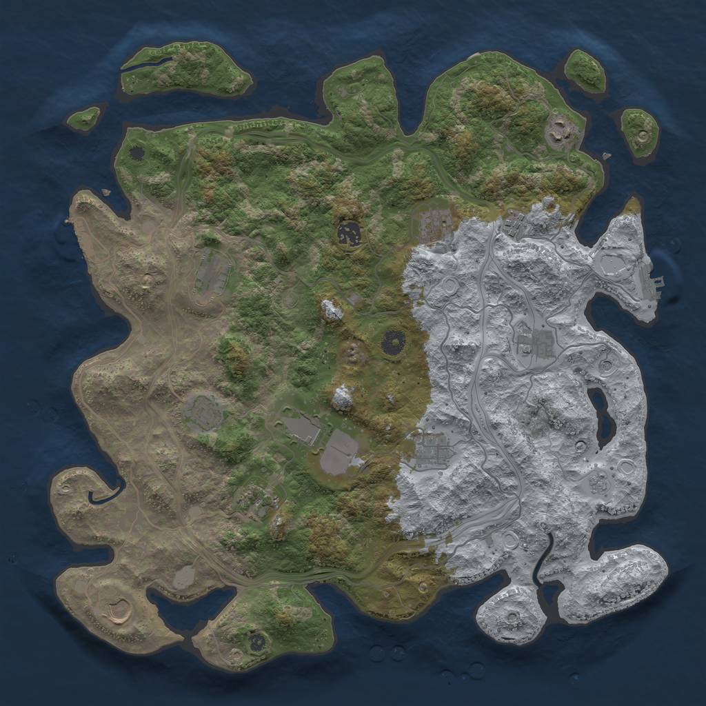 Rust Map: Procedural Map, Size: 4250, Seed: 469991439, 20 Monuments
