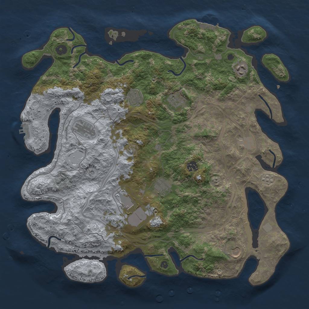 Rust Map: Procedural Map, Size: 4250, Seed: 22214, 19 Monuments