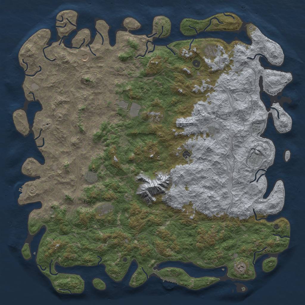 Rust Map: Procedural Map, Size: 6000, Seed: 455988674, 20 Monuments