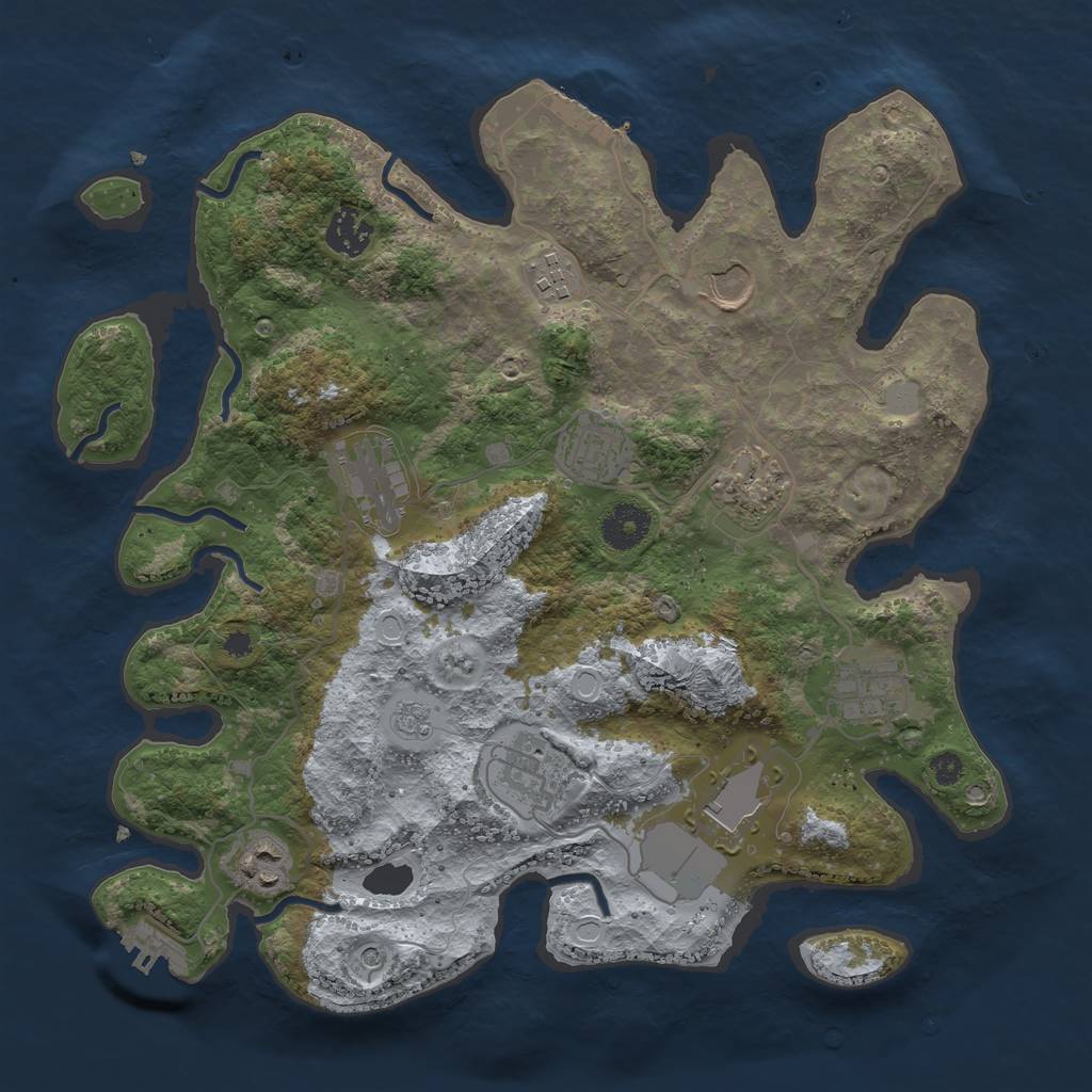 Rust Map: Procedural Map, Size: 3500, Seed: 18181, 19 Monuments
