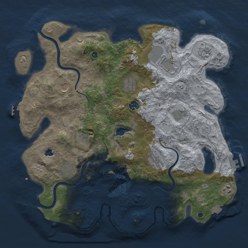 Rust Map: Procedural Map, Size: 4000, Seed: 1898567829, 17 Monuments