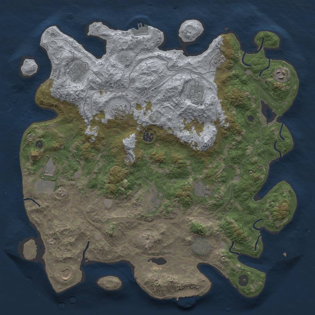 Rust Map: Procedural Map, Size: 4250, Seed: 1718303712, 20 Monuments