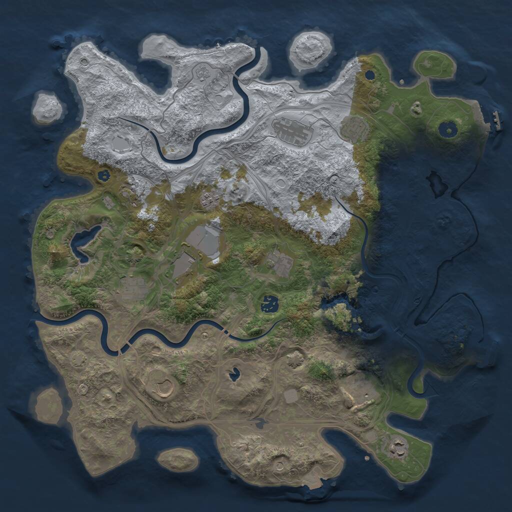 Rust Map: Procedural Map, Size: 4250, Seed: 1718303712, 17 Monuments