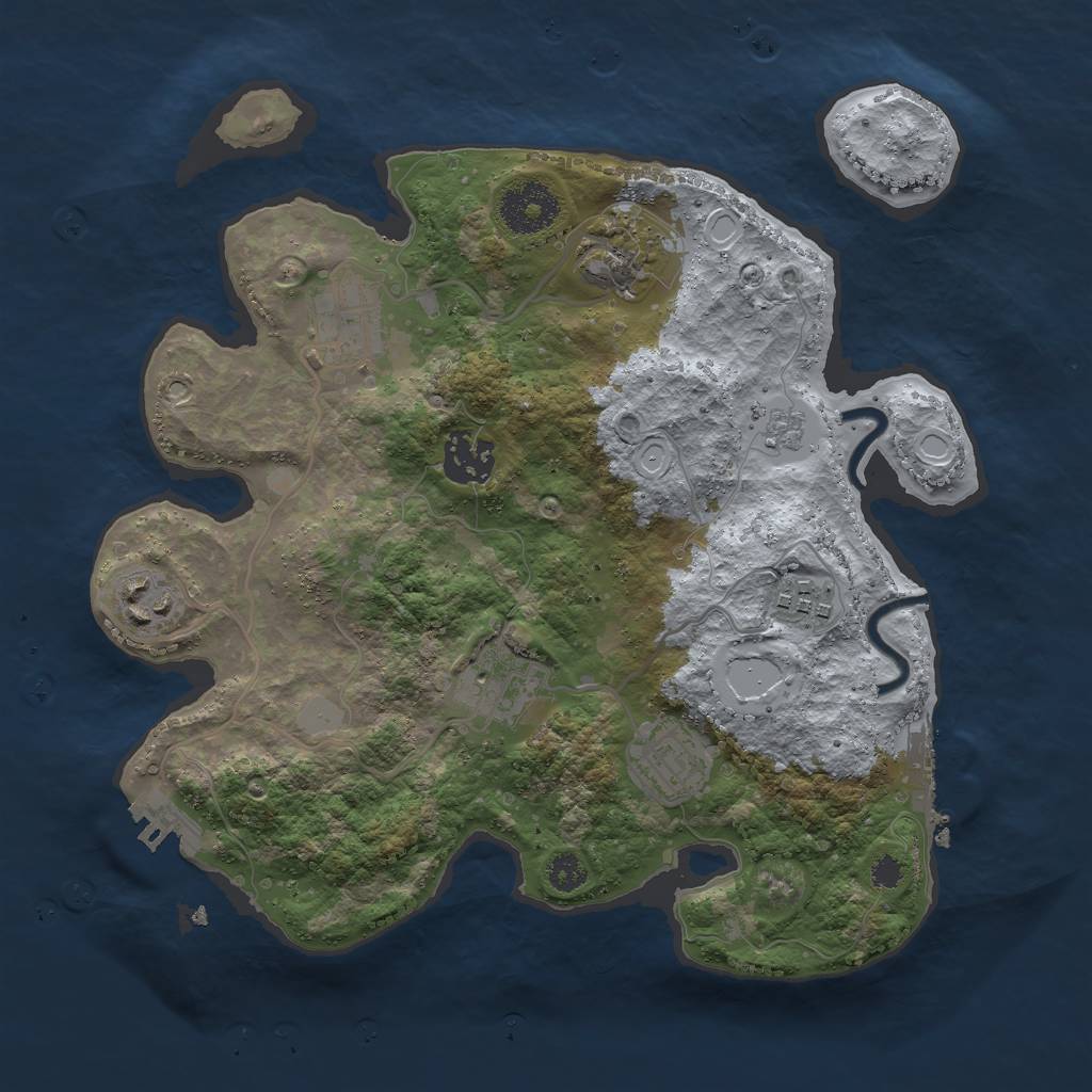 Rust Map: Procedural Map, Size: 3000, Seed: 242467, 15 Monuments