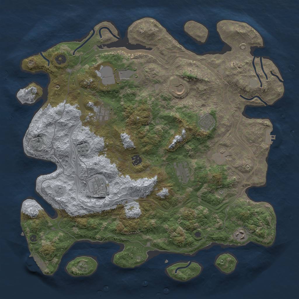 Rust Map: Procedural Map, Size: 4250, Seed: 745172647, 19 Monuments
