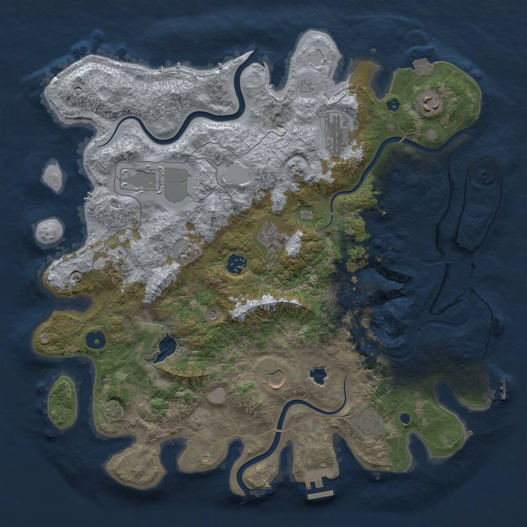 Rust Map: Procedural Map, Size: 4100, Seed: 7854621, 15 Monuments