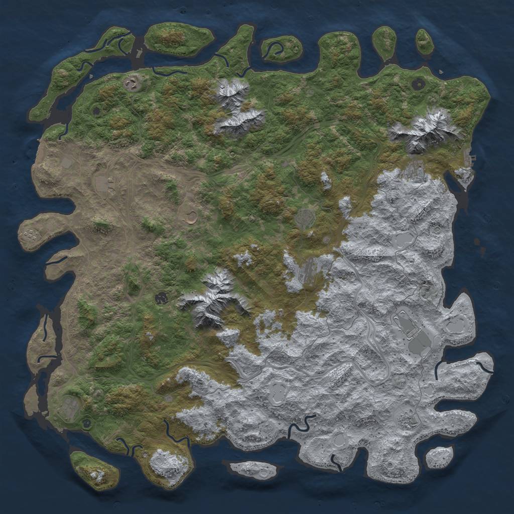 Rust Map: Procedural Map, Size: 6000, Seed: 20341, 20 Monuments
