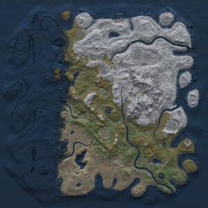 Thumbnail Rust Map: Procedural Map, Size: 5000, Seed: 32852, 14 Monuments