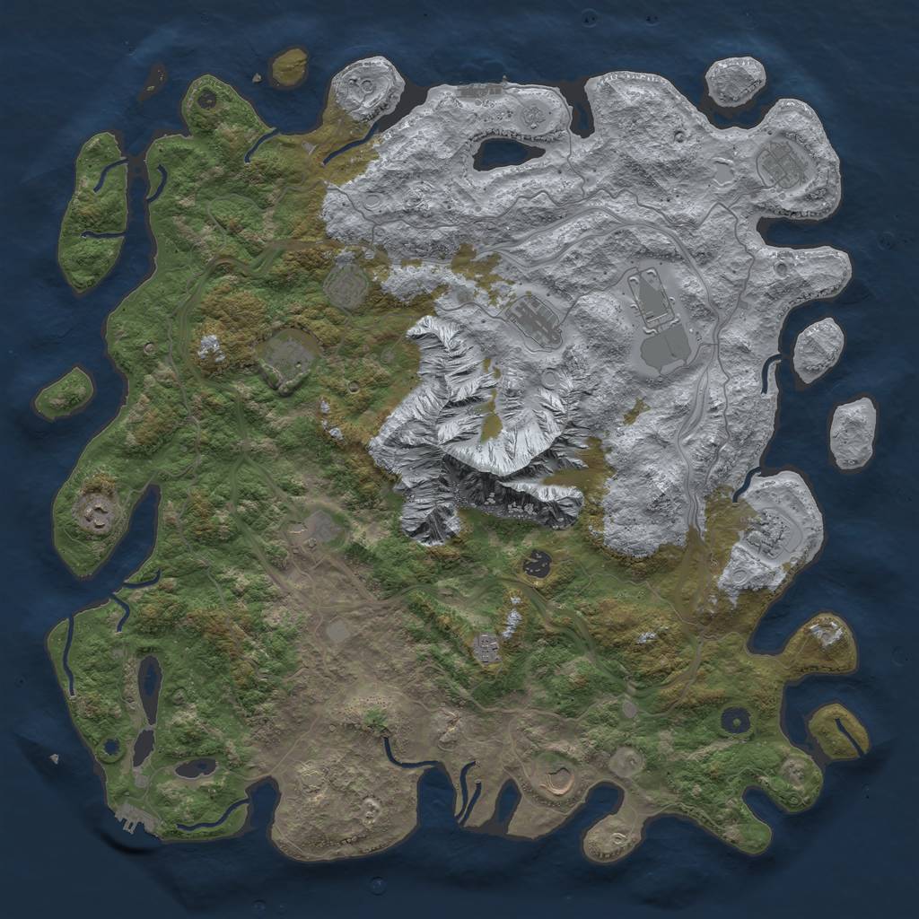 Rust Map: Procedural Map, Size: 5000, Seed: 32852, 19 Monuments