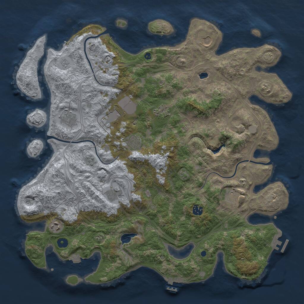 Rust Map: Procedural Map, Size: 4350, Seed: 45845743, 16 Monuments