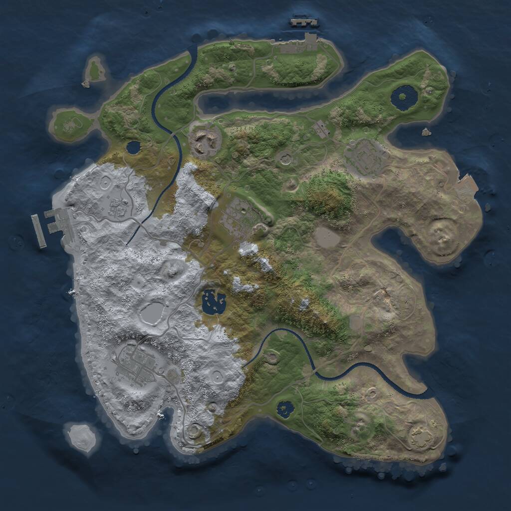 Rust Map: Procedural Map, Size: 3000, Seed: 1945830, 11 Monuments