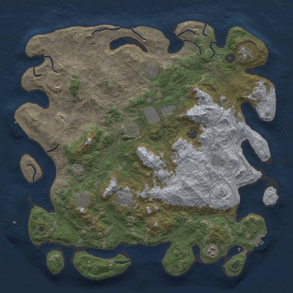 Rust Map: Procedural Map, Size: 4500, Seed: 432184, 19 Monuments
