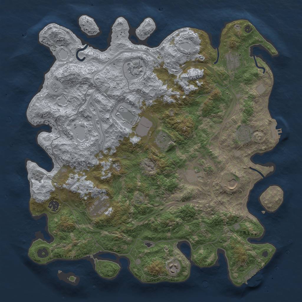 Rust Map: Procedural Map, Size: 4250, Seed: 992651318, 20 Monuments