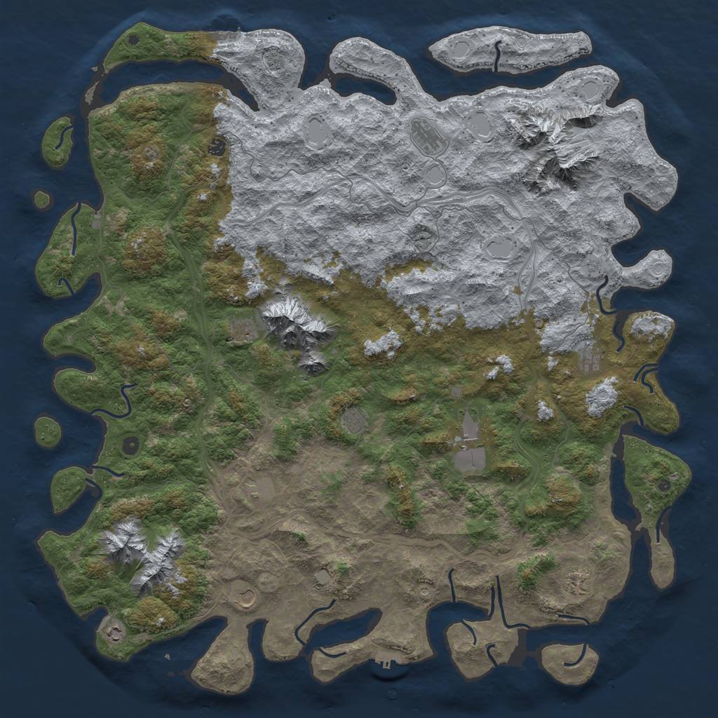 Rust Map: Procedural Map, Size: 6000, Seed: 1820926959, 20 Monuments