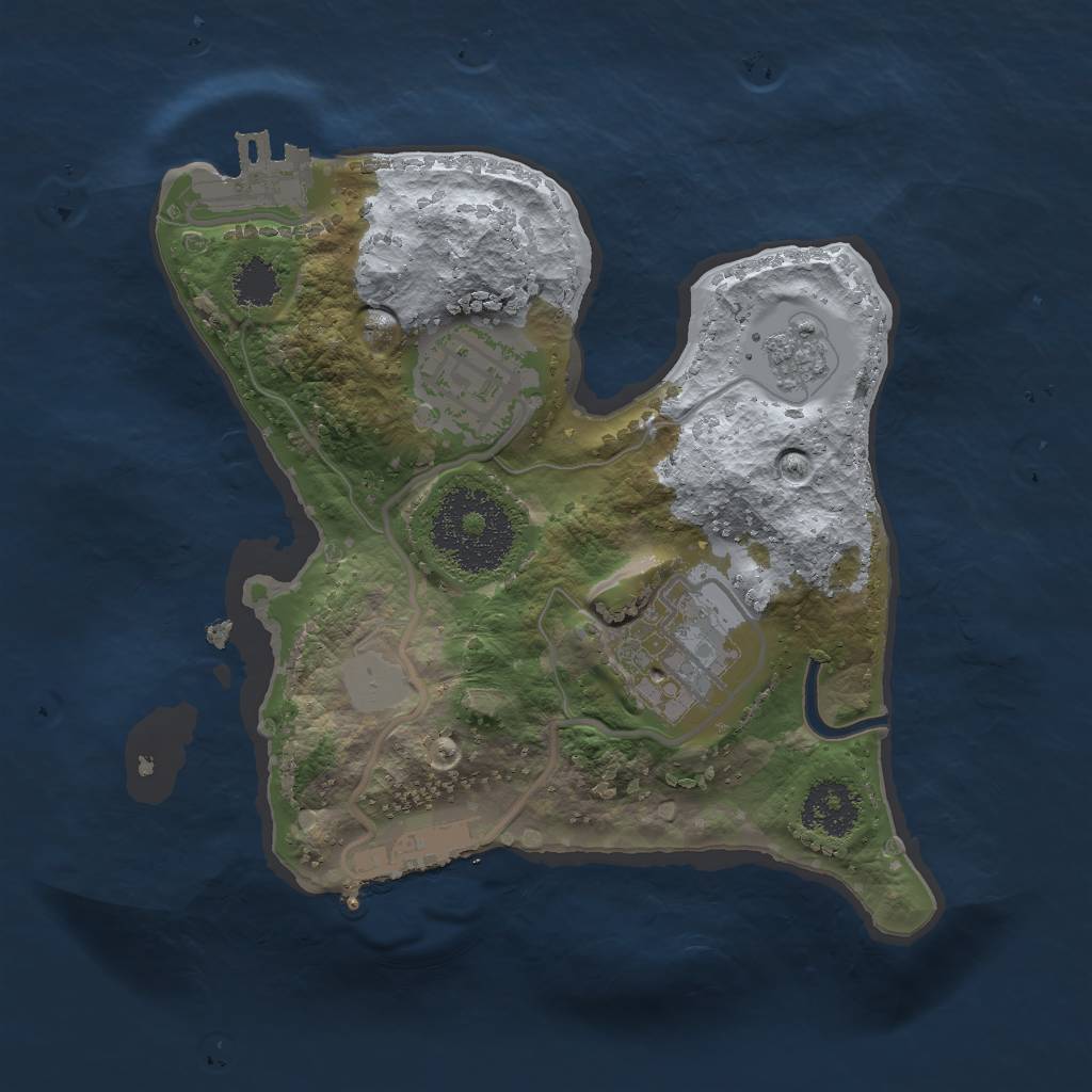 Rust Map: Procedural Map, Size: 2000, Seed: 1255, 10 Monuments