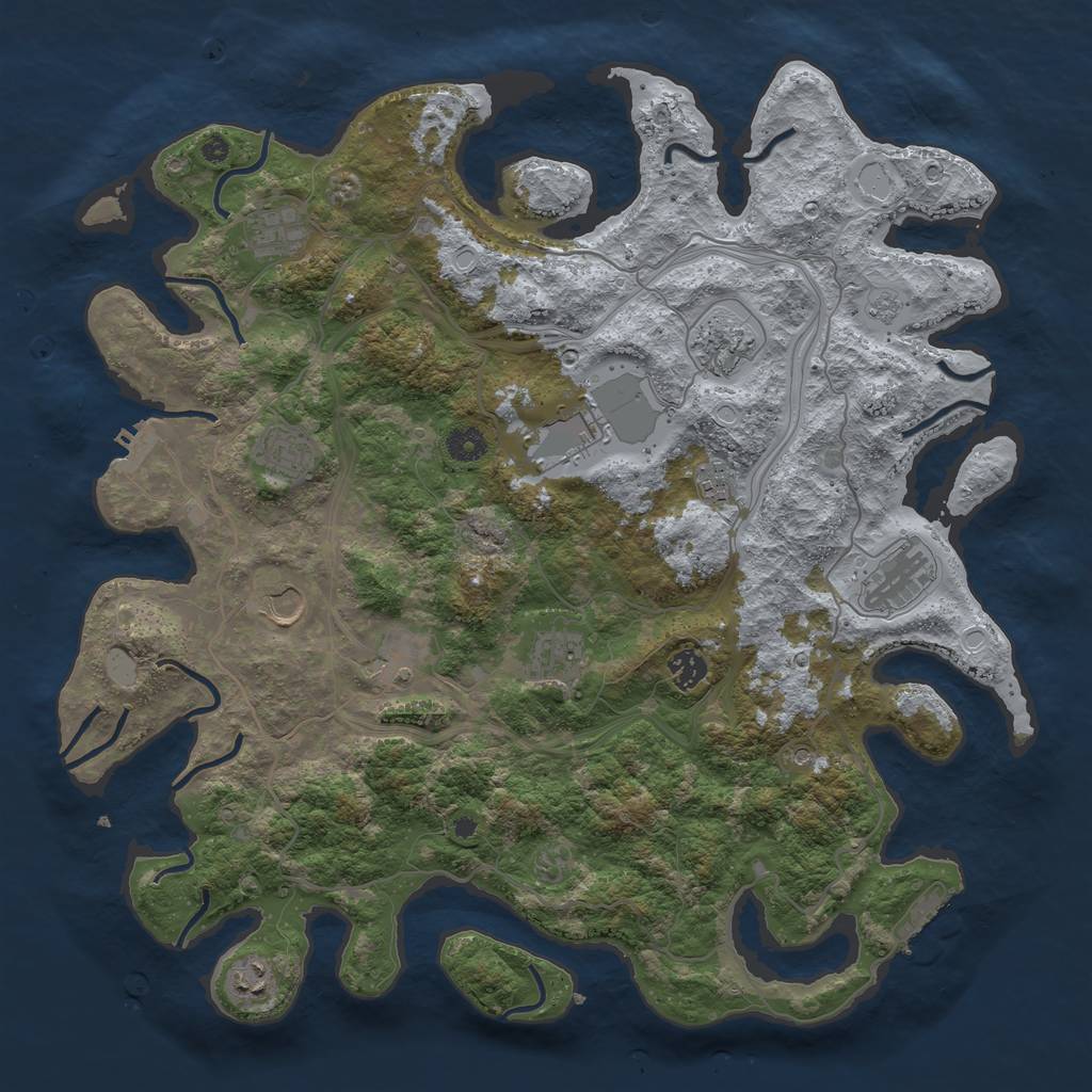 Rust Map: Procedural Map, Size: 4250, Seed: 477065562, 20 Monuments