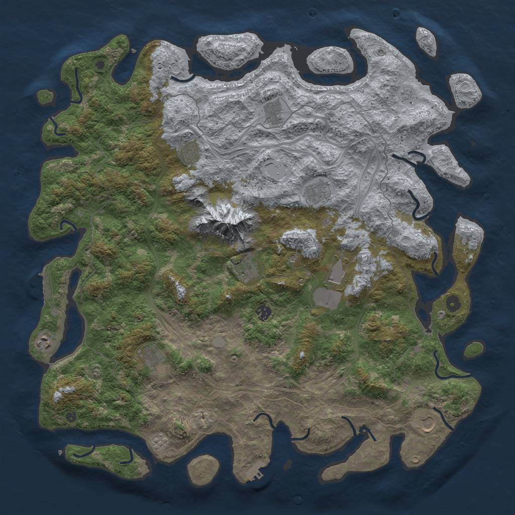 Rust Map: Procedural Map, Size: 5000, Seed: 5246, 19 Monuments