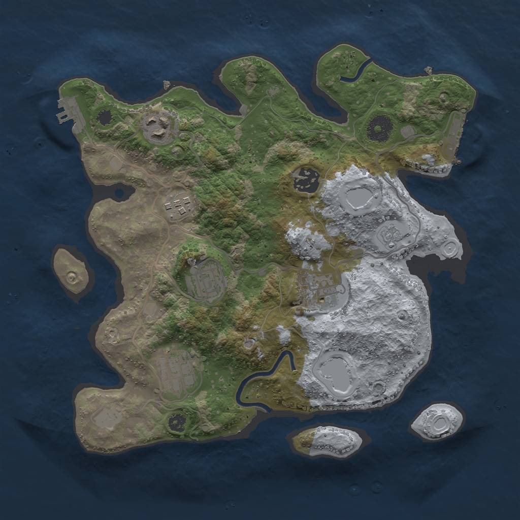 Rust Map: Procedural Map, Size: 3000, Seed: 148169693, 14 Monuments