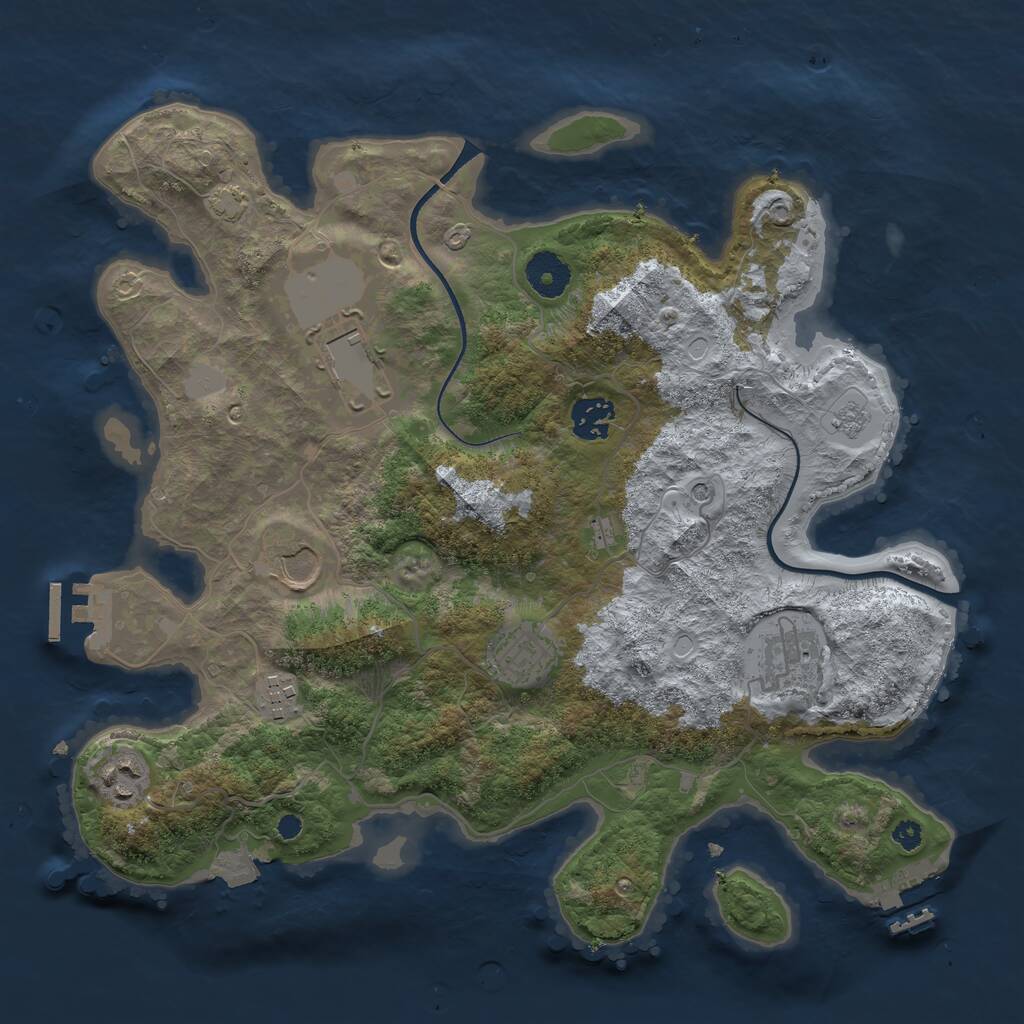 Rust Map: Procedural Map, Size: 3500, Seed: 16482, 13 Monuments