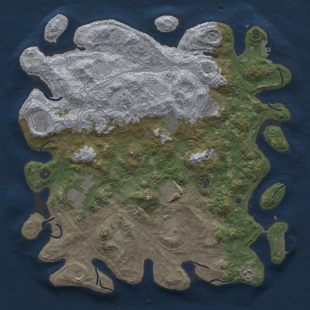 Rust Map: Procedural Map, Size: 4500, Seed: 1426755266, 20 Monuments