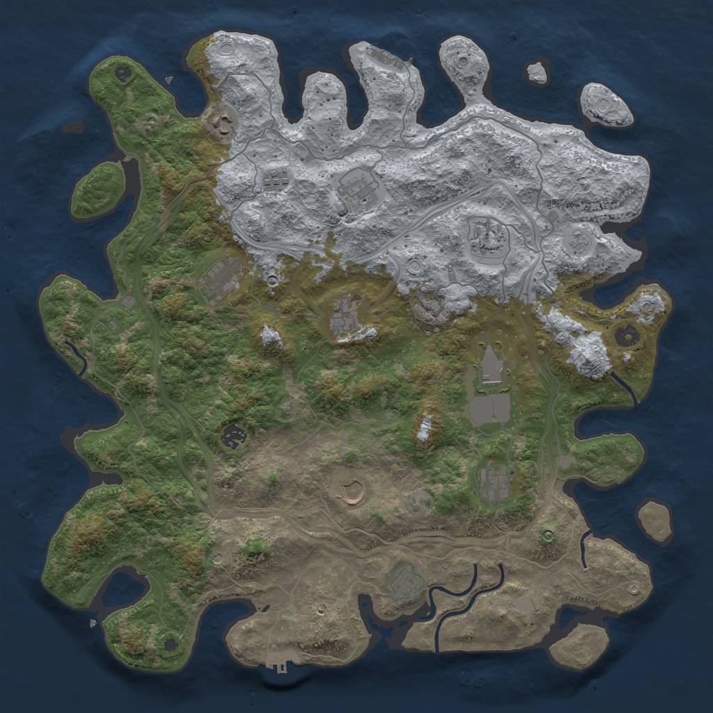 Rust Map: Procedural Map, Size: 4500, Seed: 367224768, 20 Monuments