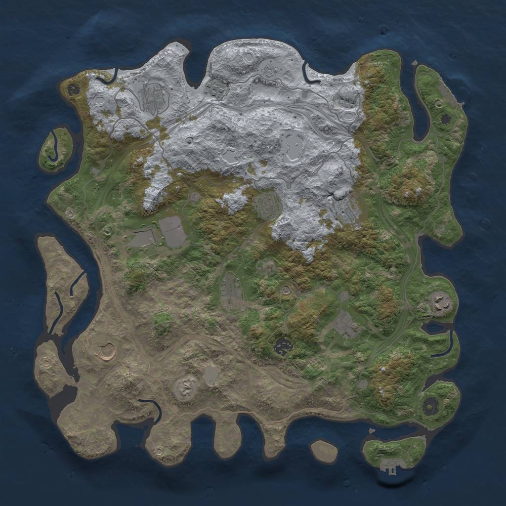 Rust Map: Procedural Map, Size: 4250, Seed: 1222124822, 19 Monuments