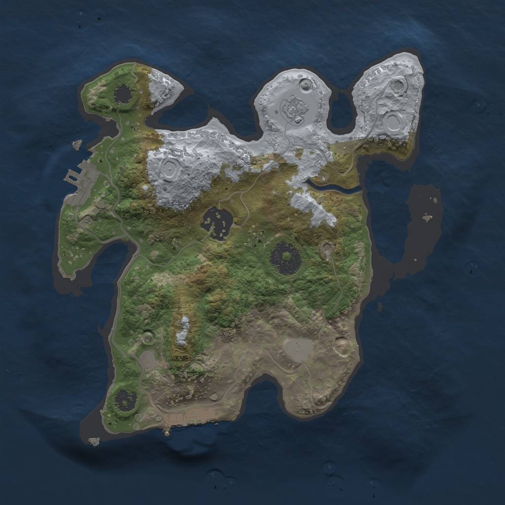 Rust Map: Procedural Map, Size: 2400, Seed: 923960059, 9 Monuments