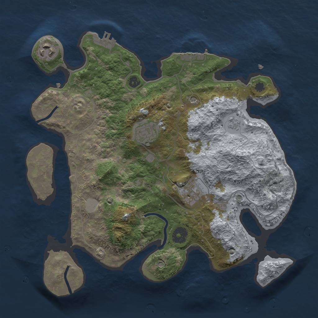 Rust Map: Procedural Map, Size: 3000, Seed: 21035867, 12 Monuments