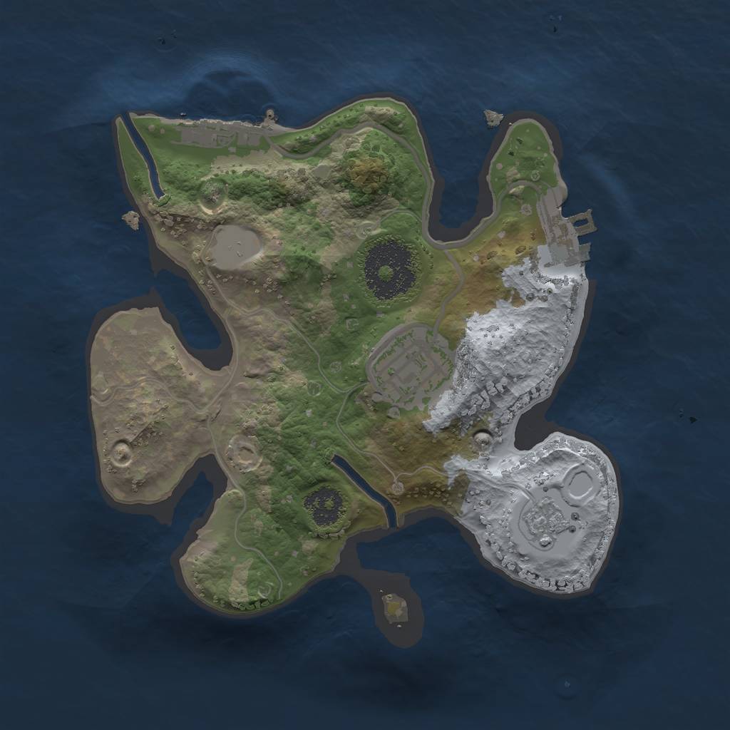 Rust Map: Procedural Map, Size: 2000, Seed: 72034311, 9 Monuments