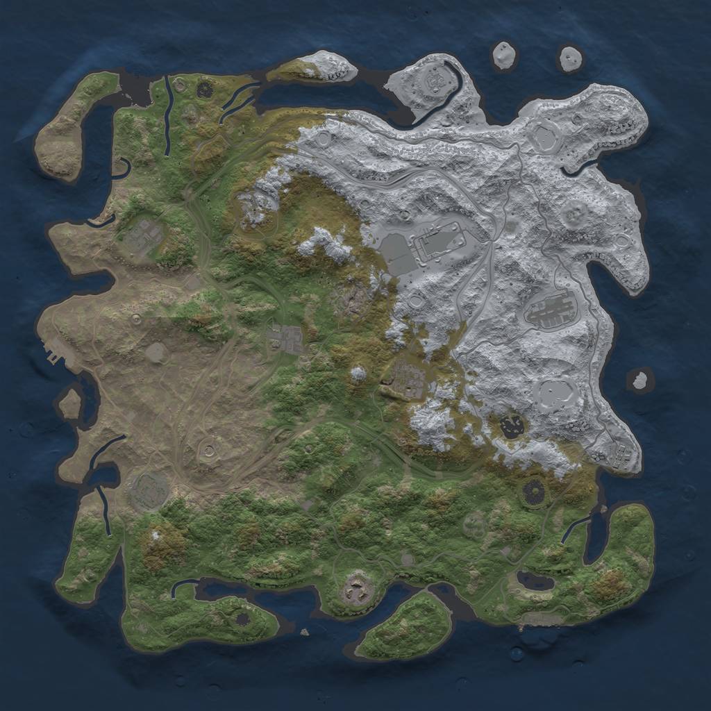 Rust Map: Procedural Map, Size: 4500, Seed: 1802855895, 19 Monuments