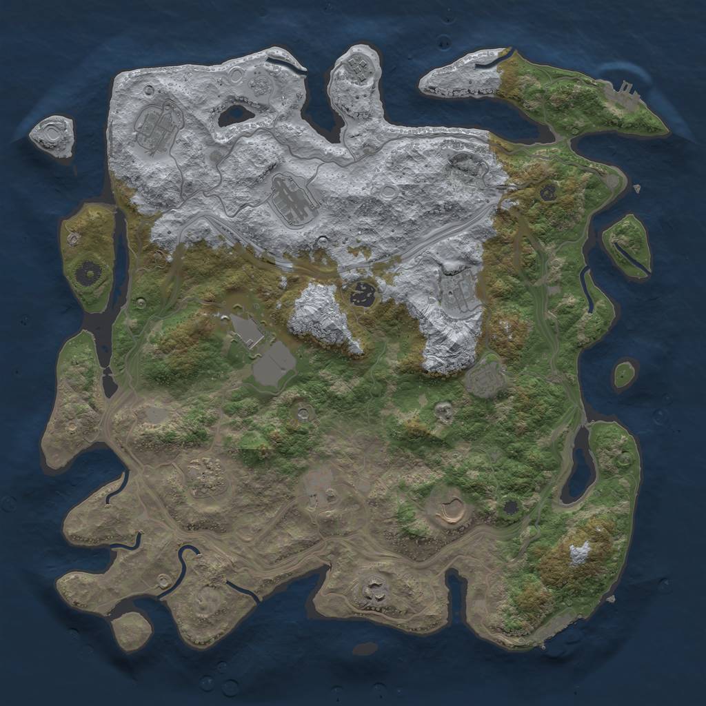 Rust Map: Procedural Map, Size: 4250, Seed: 1794396986, 20 Monuments