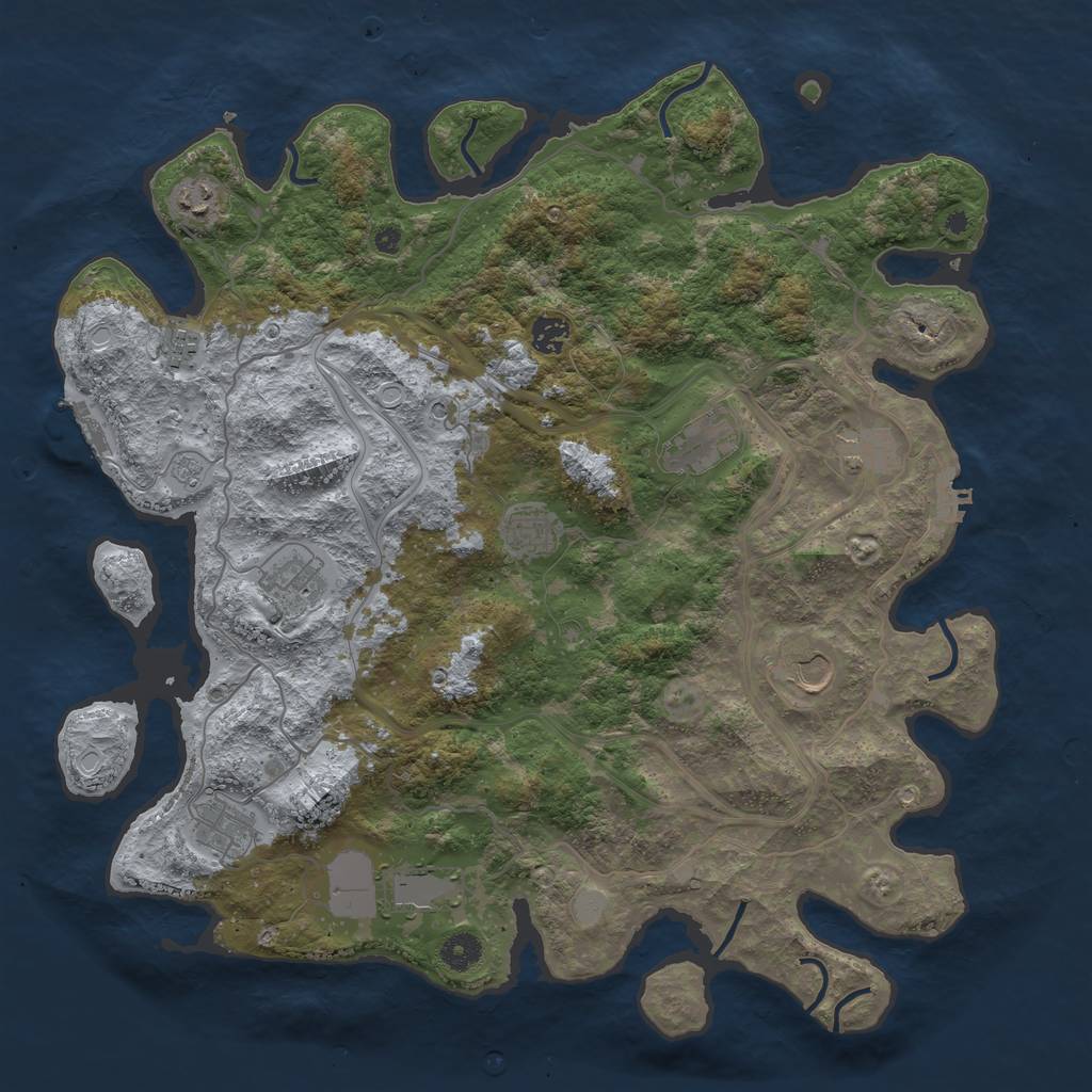 Rust Map: Procedural Map, Size: 4250, Seed: 1964117767, 19 Monuments