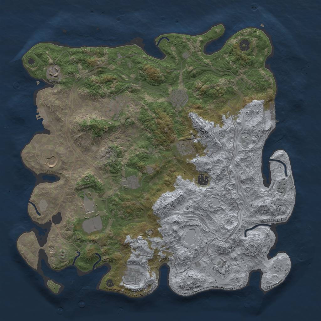 Rust Map: Procedural Map, Size: 4250, Seed: 574940671, 20 Monuments