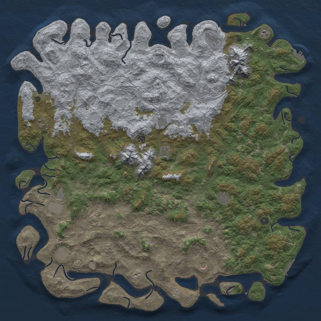 Rust Map: Procedural Map, Size: 6000, Seed: 321605105, 20 Monuments