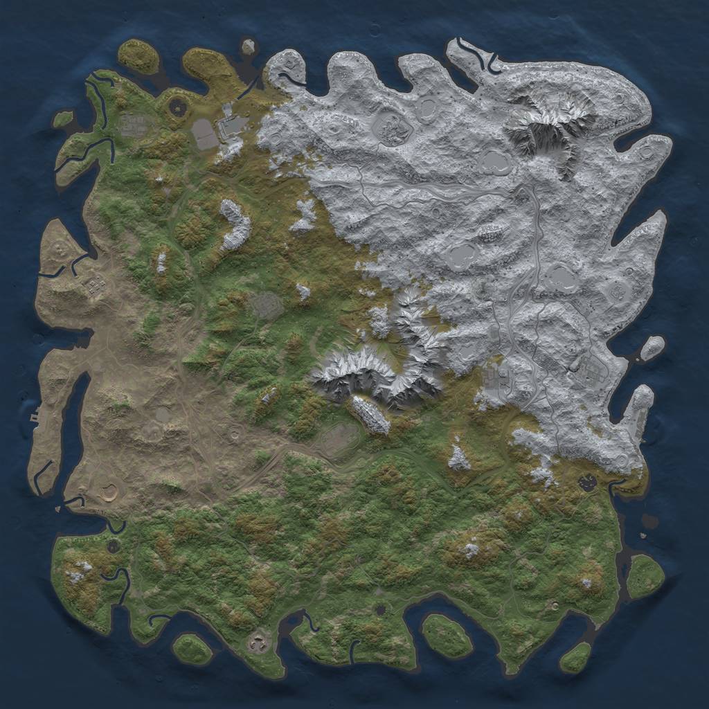 Rust Map: Procedural Map, Size: 6000, Seed: 9453422, 20 Monuments