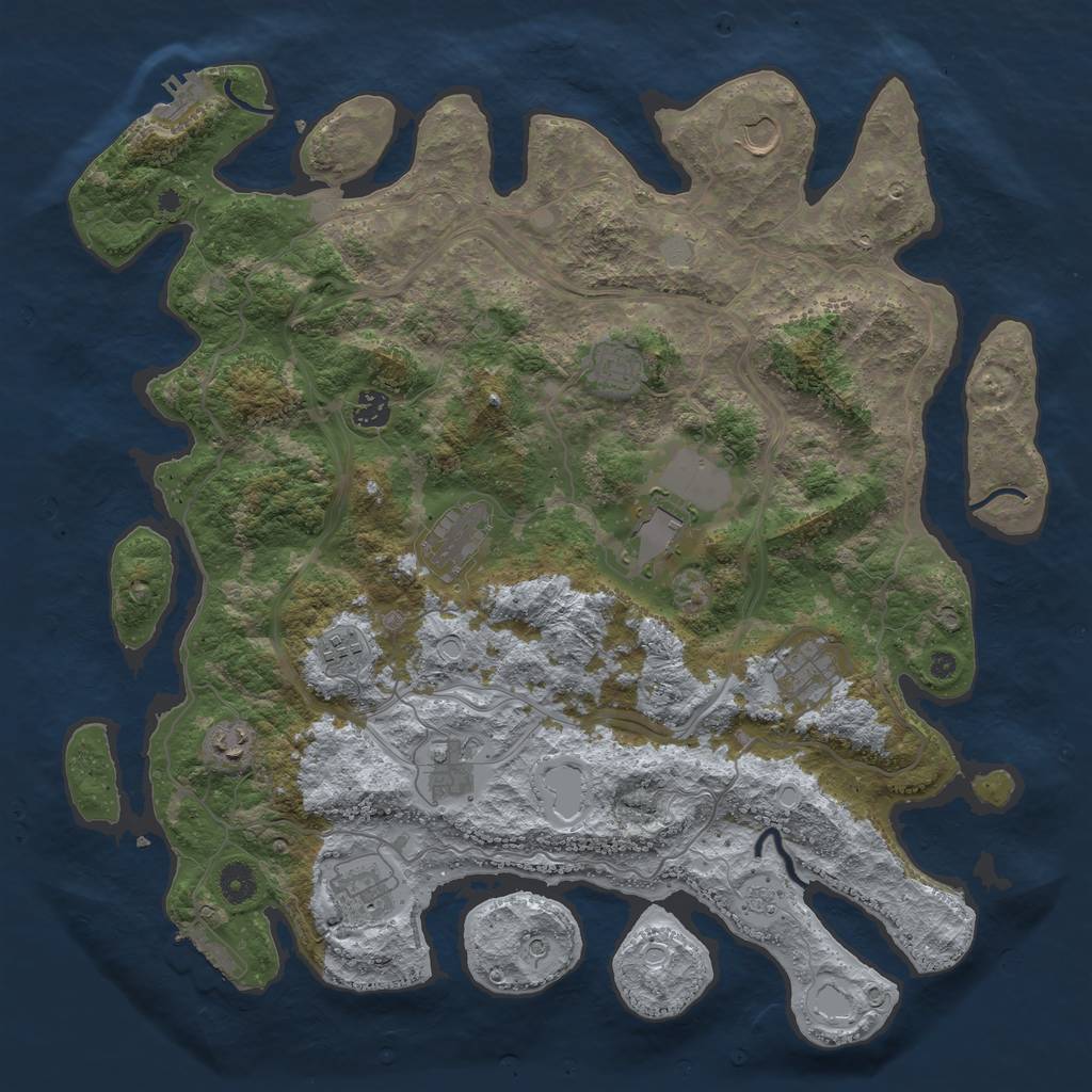 Rust Map: Procedural Map, Size: 4250, Seed: 56463134, 19 Monuments